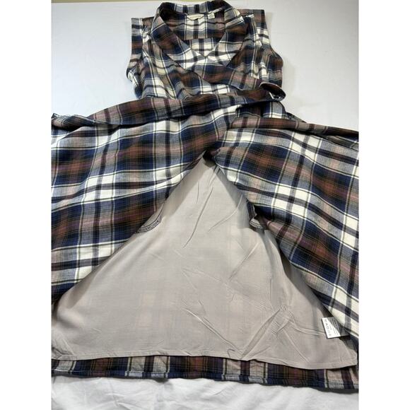 Anthropologie Tylho Plaid Collared Wrap Dress Size L Excellent Condition - Picture 4 of 15